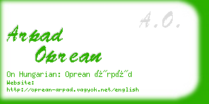 arpad oprean business card